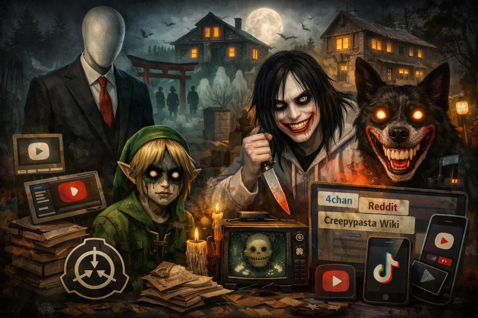 【2026最新】Creepypasta完全ガイド|怖い話の都市伝説・スレンダーマン・ジェフザキラーの元ネタと正体を徹底解説