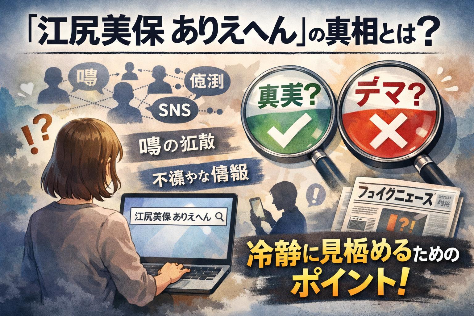 江尻美保が「ありえへん」と言われる理由とは？噂の出どころと真相をわかりやすく解説