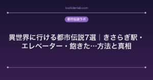 異世界に行ける都市伝説7選｜きさらぎ駅・エレベーター・飽きた…方法と真相