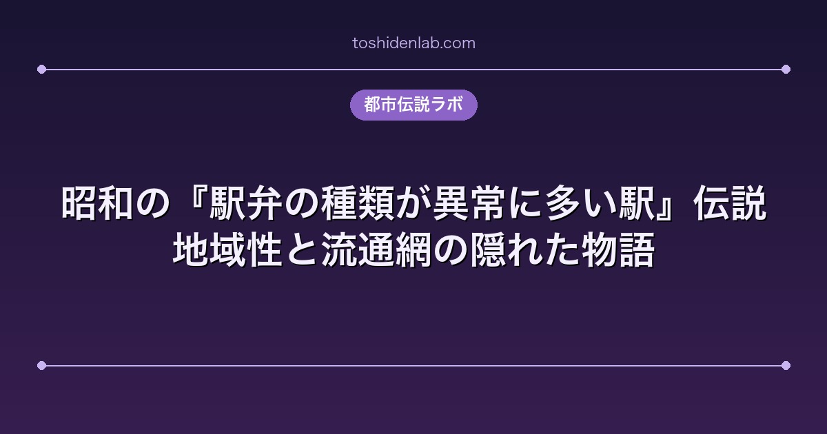 昭和の『駅弁の種類が異常に多い駅』伝説｜地域性と流通網の隠れた物語