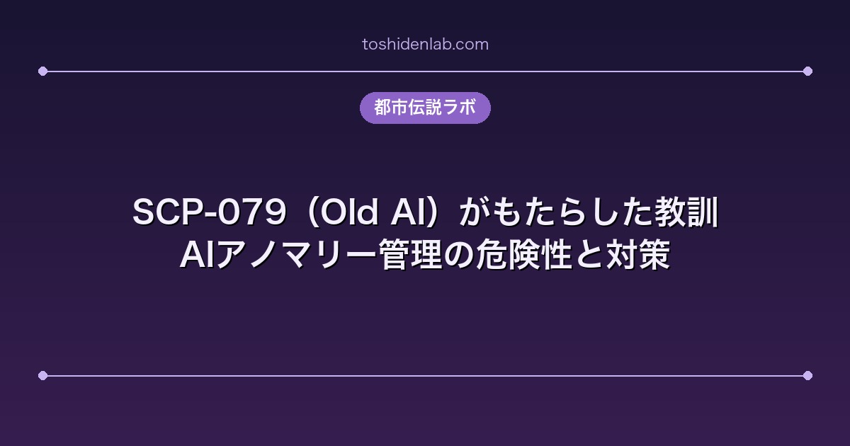 SCP-079(Old AI)がもたらした教訓|AIアノマリー管理の危険性と対策